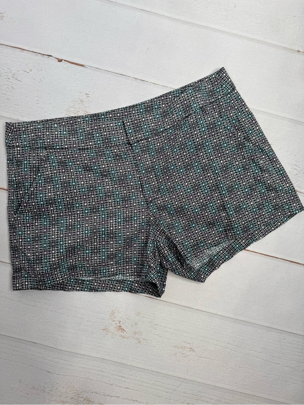 Ella Moss Geometric Print Cotton Blend Tailored Shorts Size 4